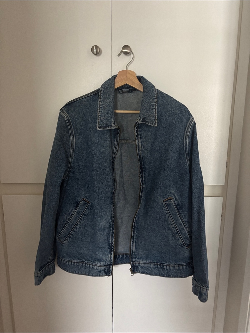 Zara Men's Dark Blue Denim Shirt Jacket